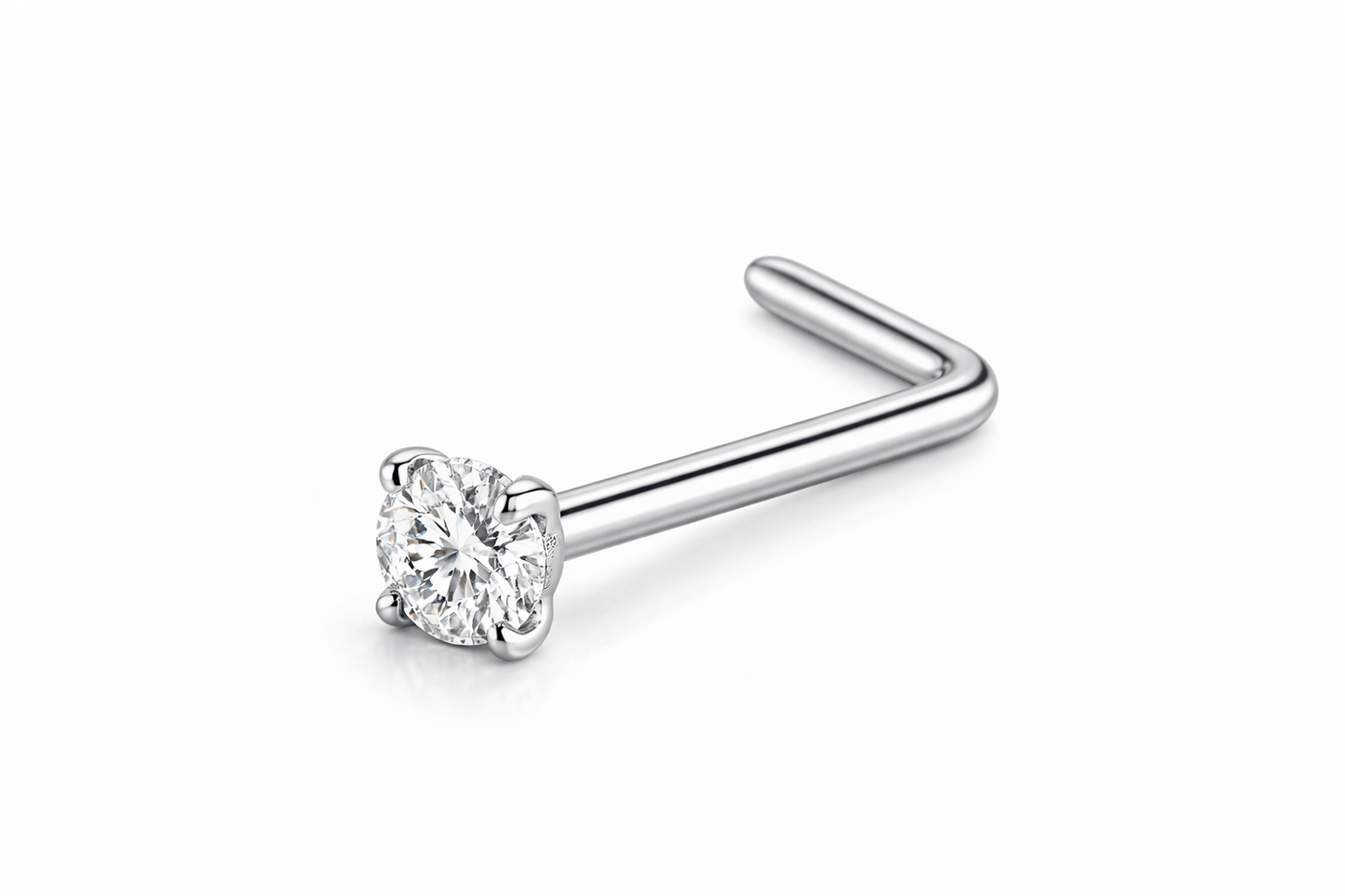 Natural Diamond L-Shaped Nose Stud