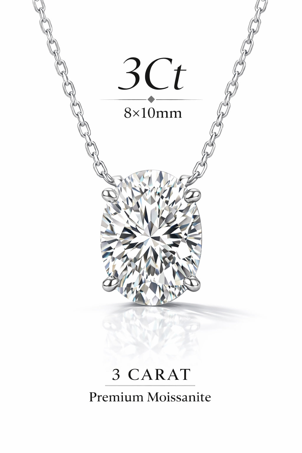 Moissssanite Necklace Oval cut