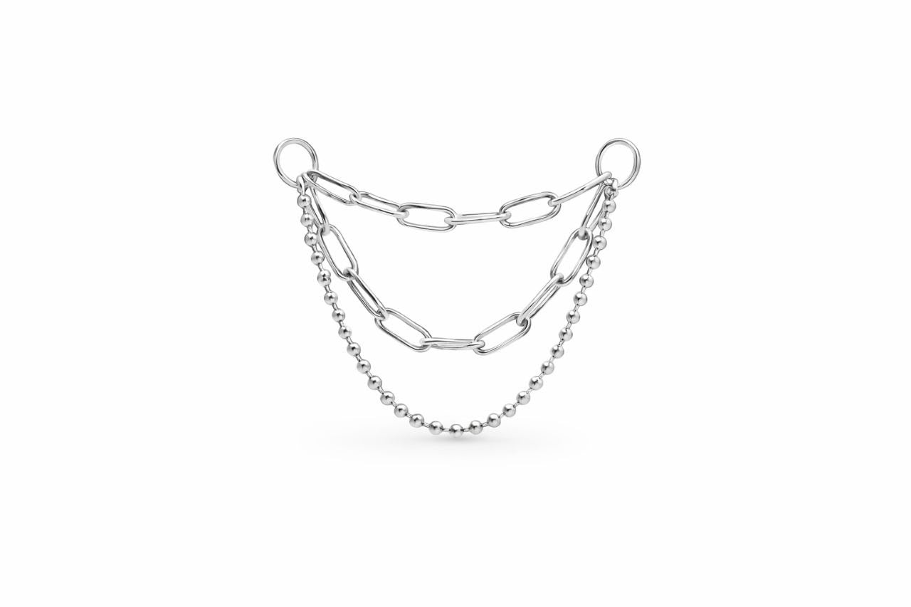 14k Gold Triple Chain