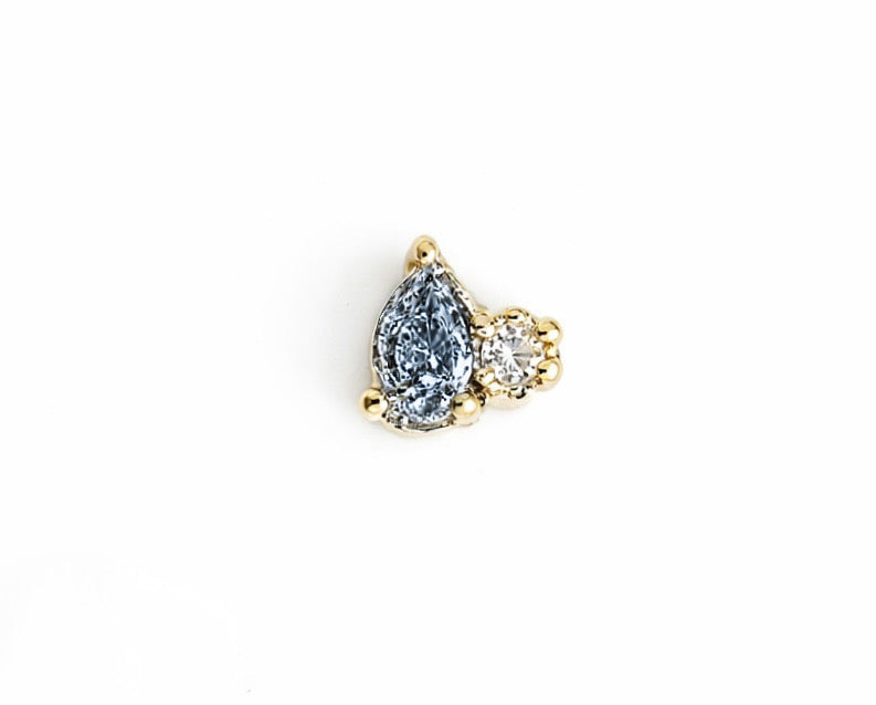 18k Gold CZ Stud