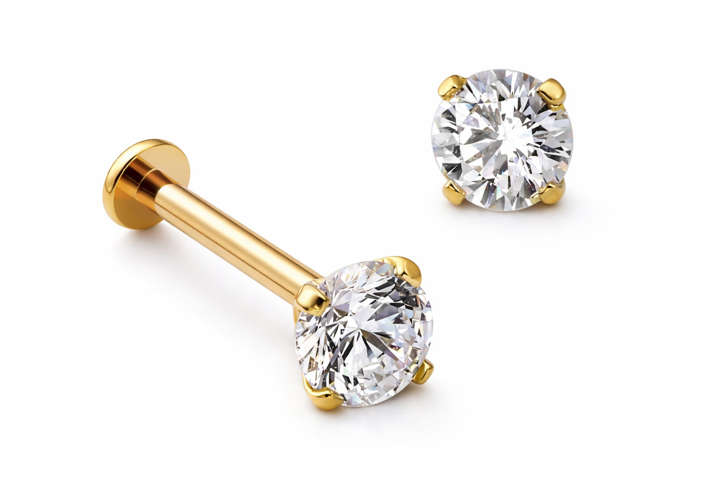 14k Gold CZ stud