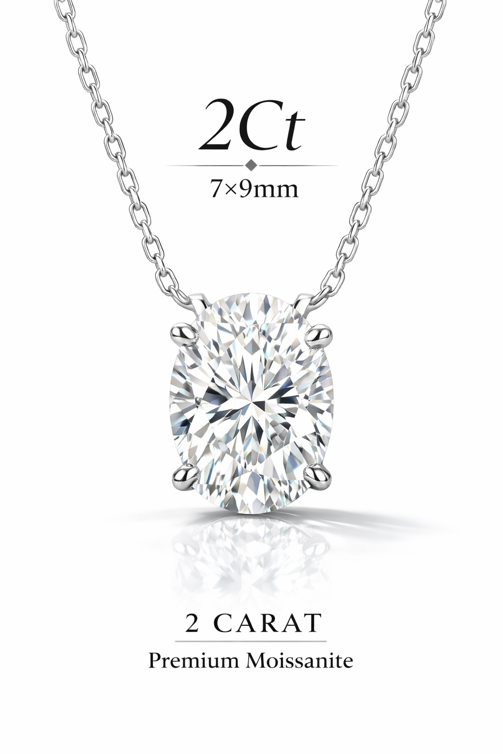 Moissssanite Necklace Oval cut