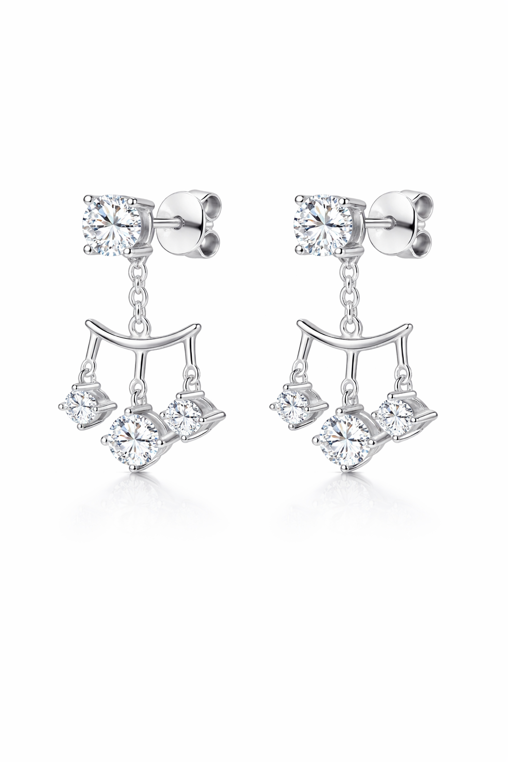 Moissanite jacket Earring