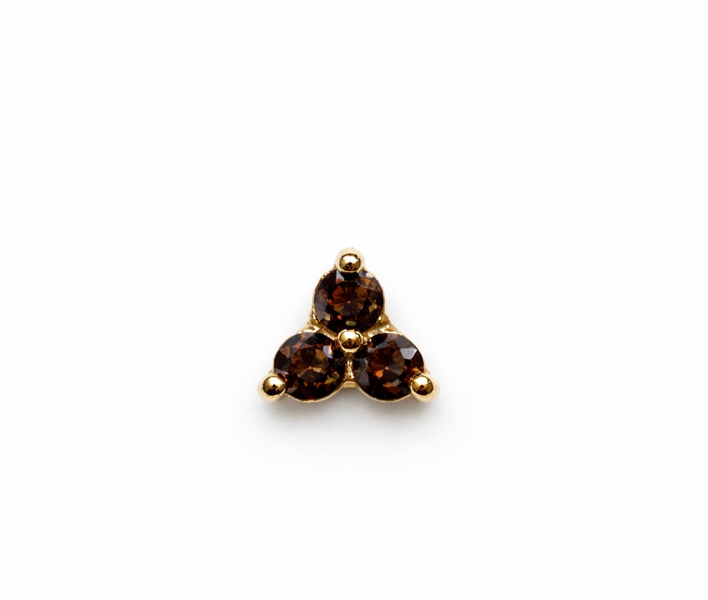 18k Gold Brown Diamond stud