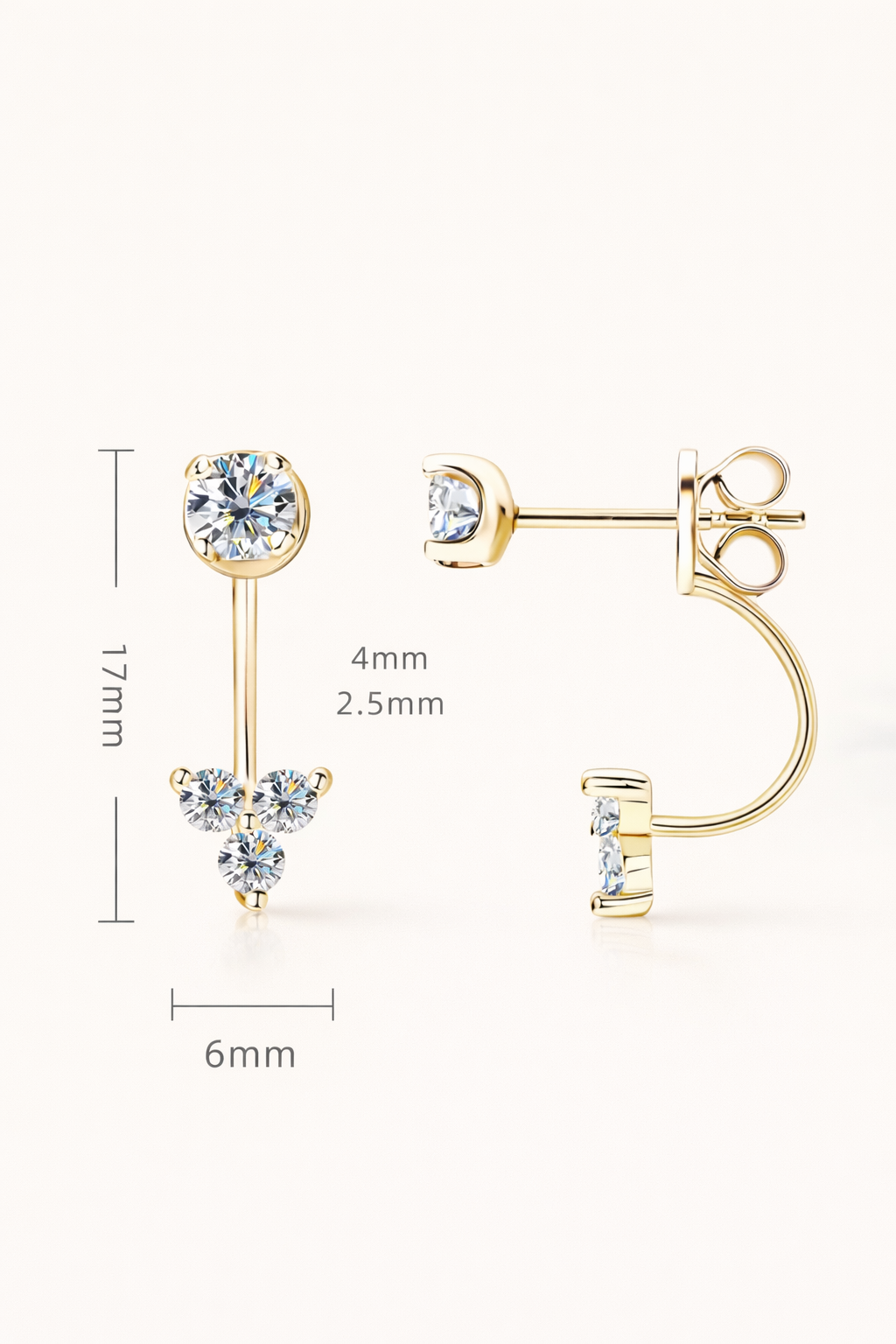 Moissanite Jacket Earring