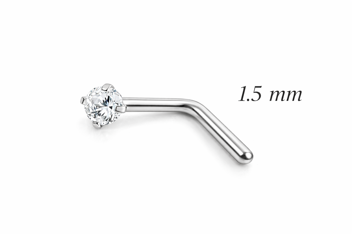 Natural Diamond L-Shaped Nose Stud