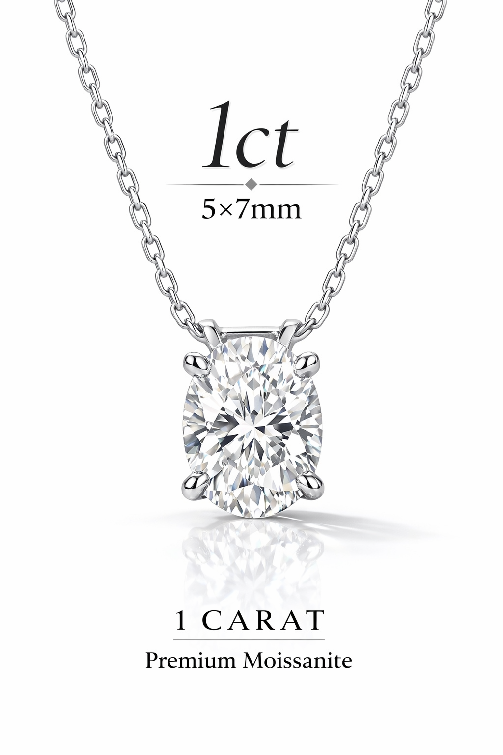 Moissssanite Necklace Oval cut