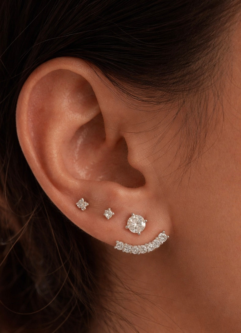 Moissanite Jacket Earring