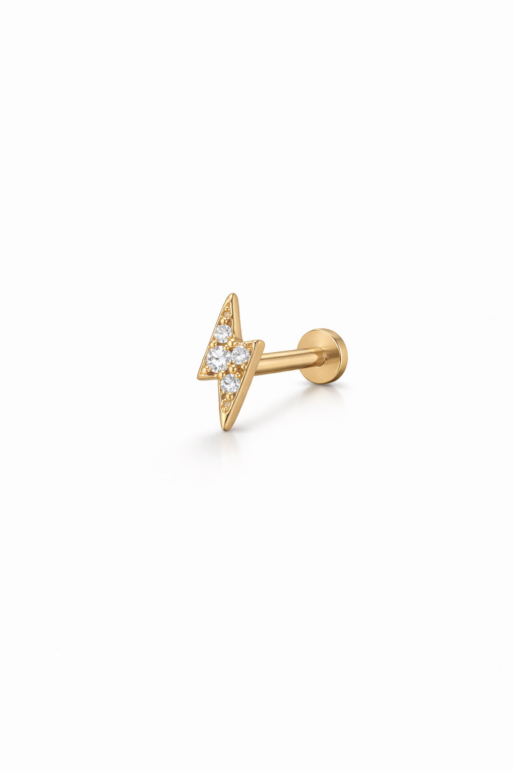 18k Gold CZ stud