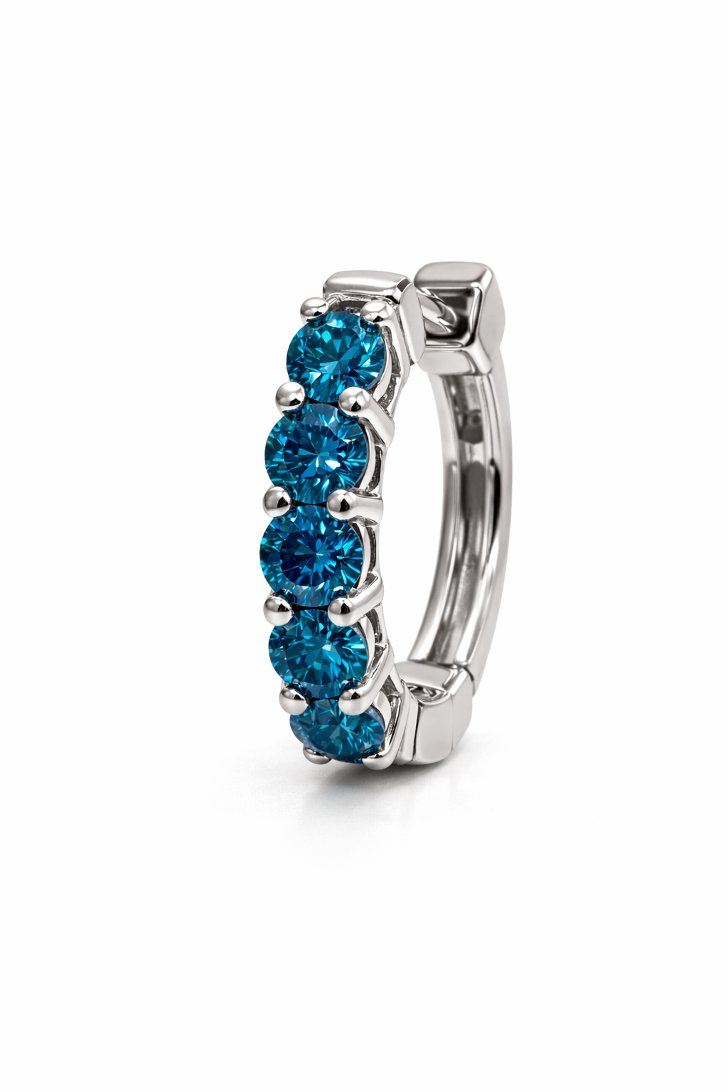 18k Blue Diamond Hoop