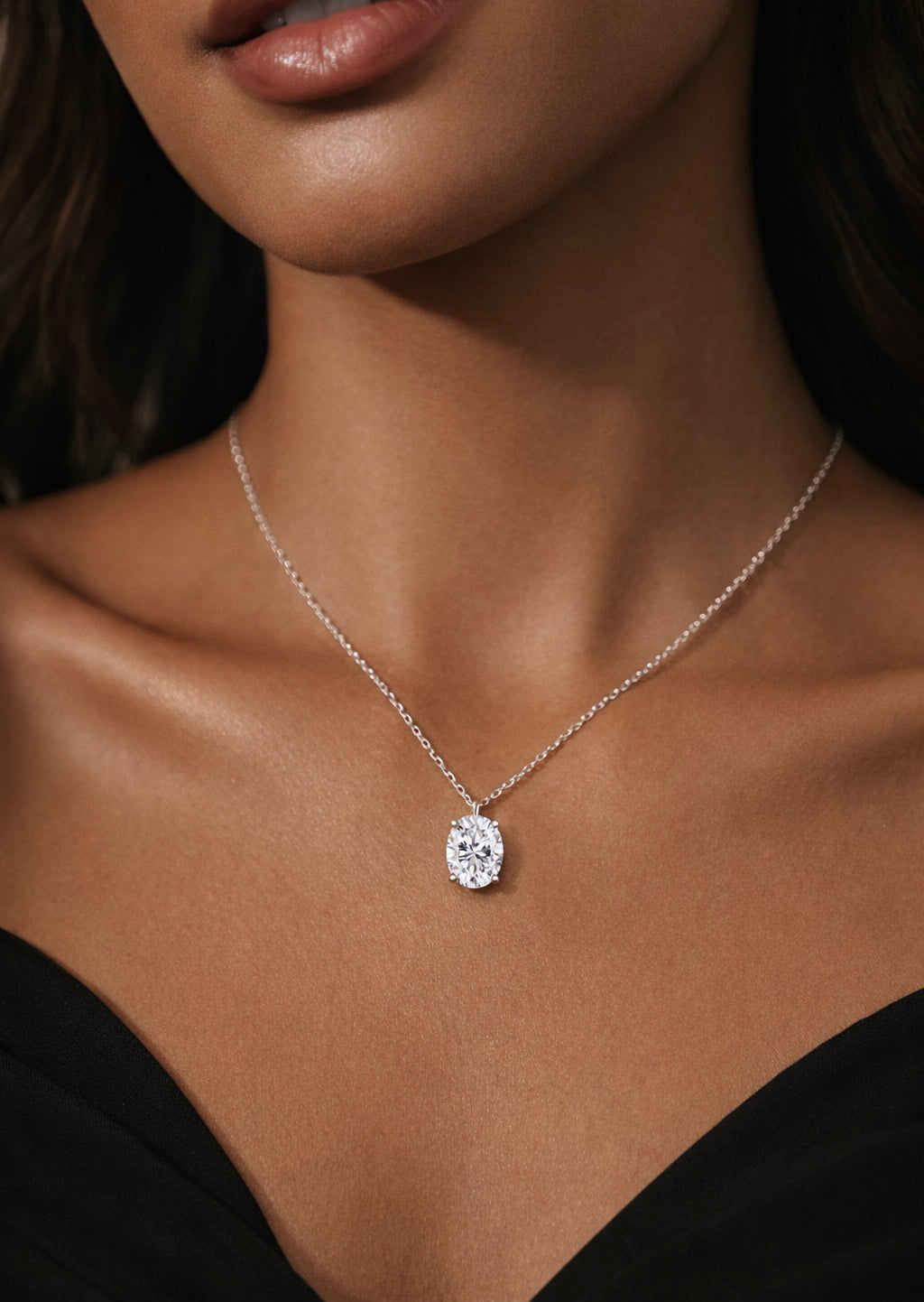 Moissssanite Necklace Oval cut