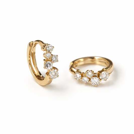18k Gold Lab Diamond Hoop
