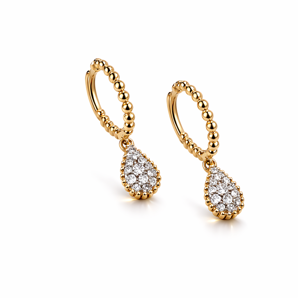 14k gold lab diamond hoop.