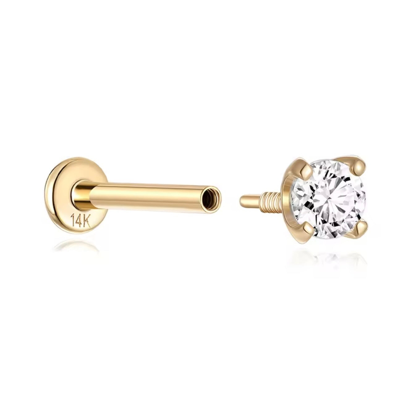 14k Gold stud.