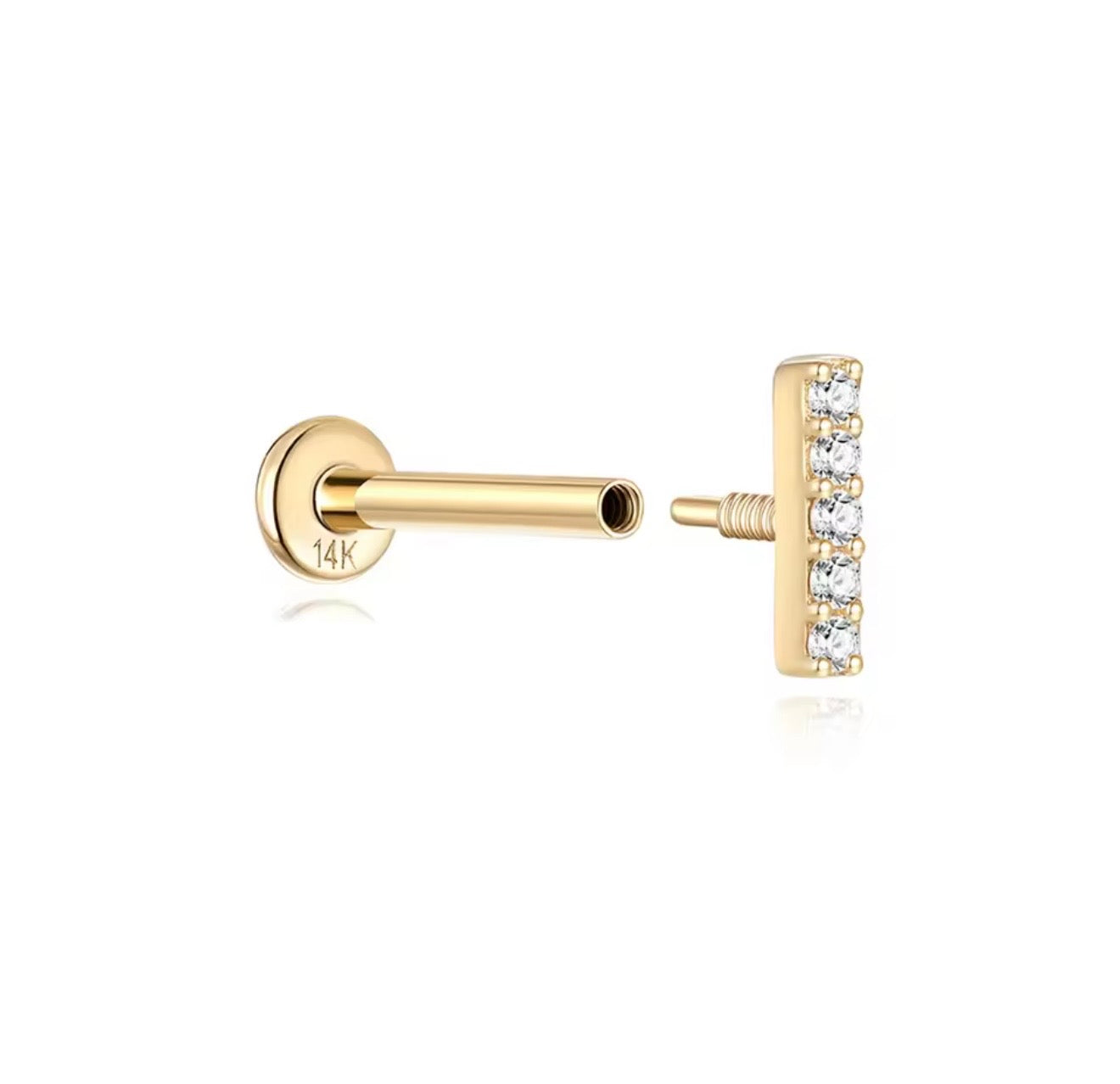 14k Gold stud.
