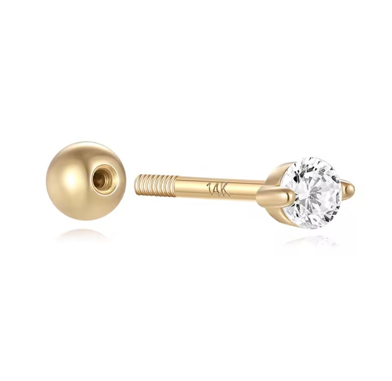14k Gold stud.