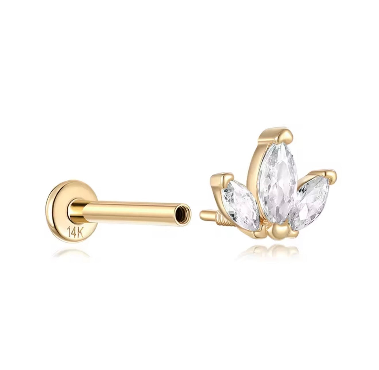 14k Gold stud.