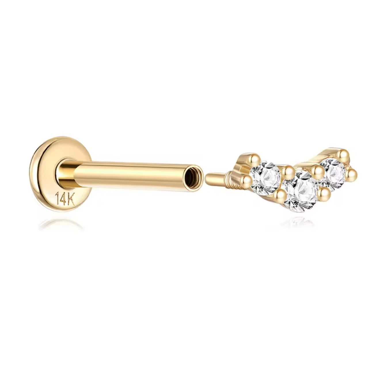 14k Gold stud.