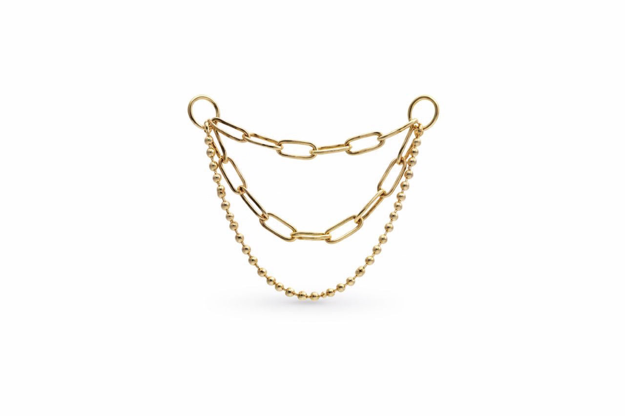 14k Gold Triple Chain