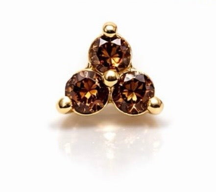 18k Gold Brown Diamond stud