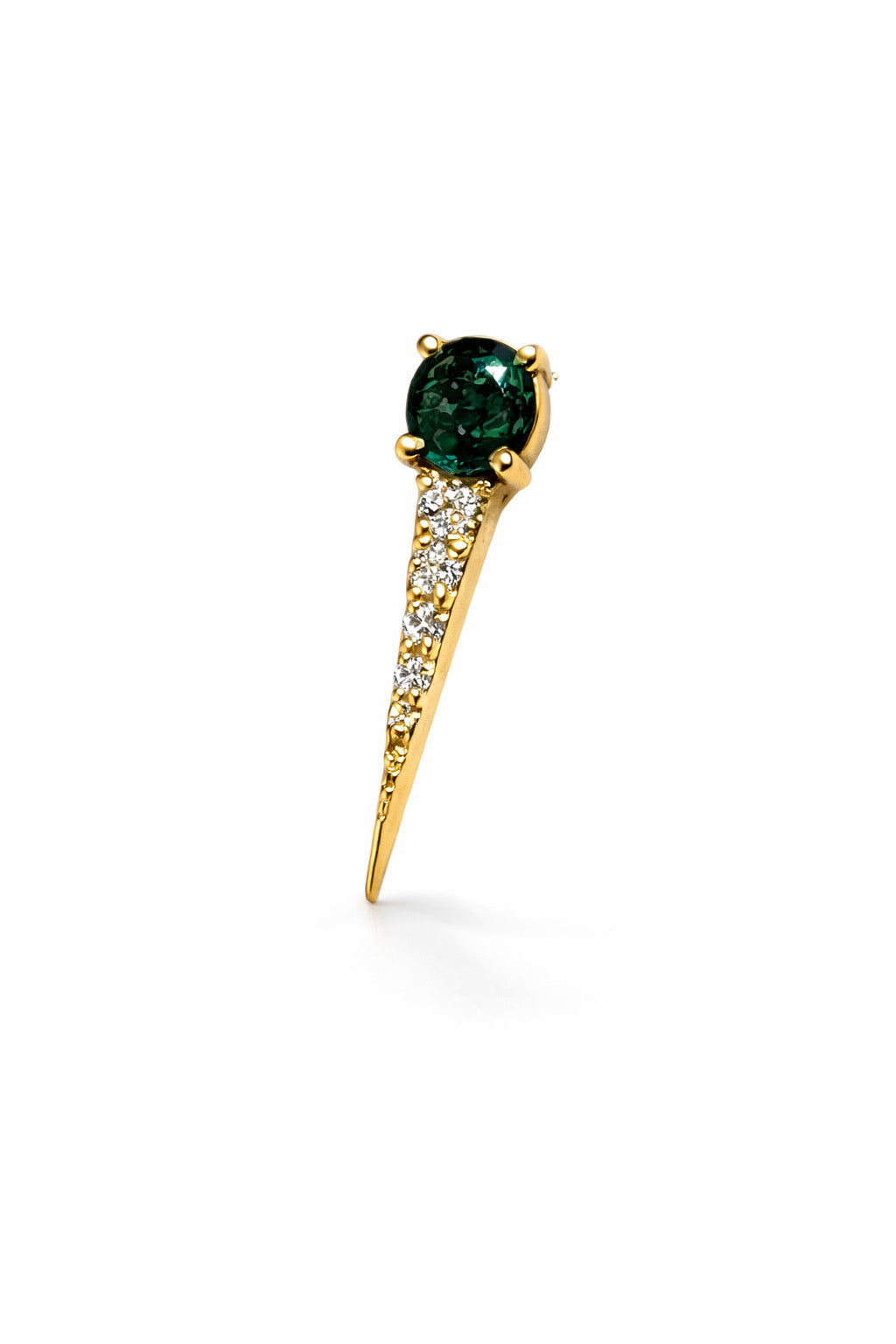 18k Gold Natrual Diamond with Emerald